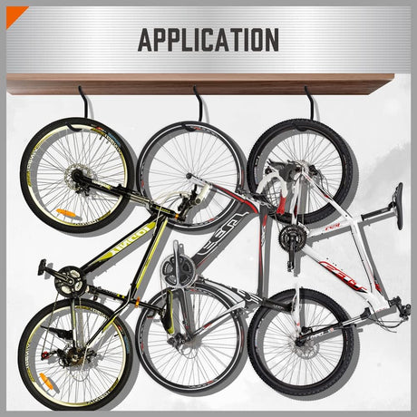 12-pack black screw-in wall hooks for bike and garage storage, heavy-duty utility hangers with non-slip wide mouth design