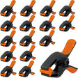3-inch orange and black heavy duty spring clamps with soft rubber handle and flexible non-slip jaw pads for woodworking, crafts, and photography use