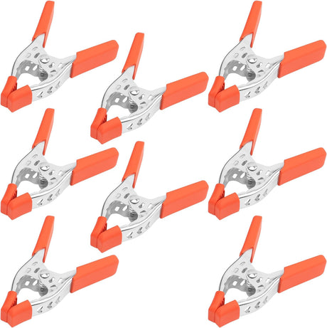 HORUSDY 4-inch heavy duty metal spring clamp set with soft PVC pads for carpentry, crafts, and photography