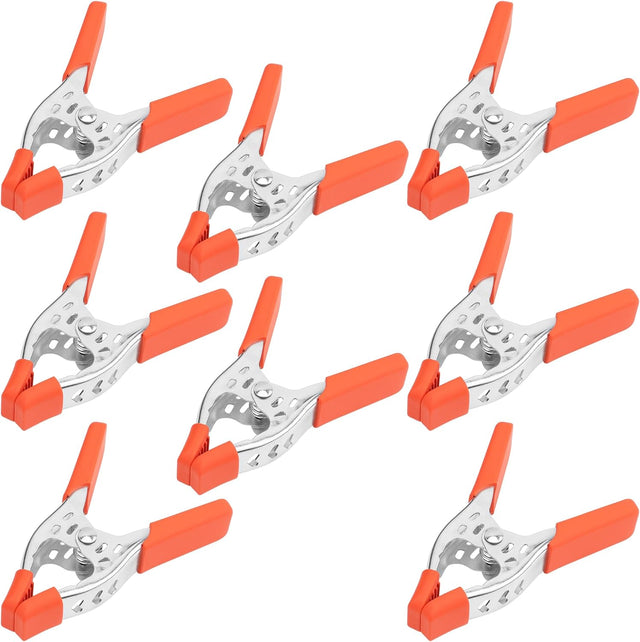 HORUSDY 4-inch heavy duty metal spring clamp set with soft PVC pads for carpentry, crafts, and photography