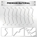 HORUSDY 100-pack pegboard metal peg locks with anti-fall hook design for 1/4" and 1/8" pegboards, durable and rust-resistant