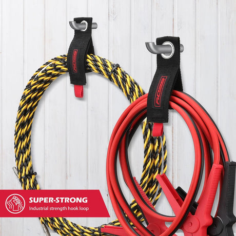SEDY heavy-duty storage strap with industrial strength hook and loop, grommet design for organizing cords and tools