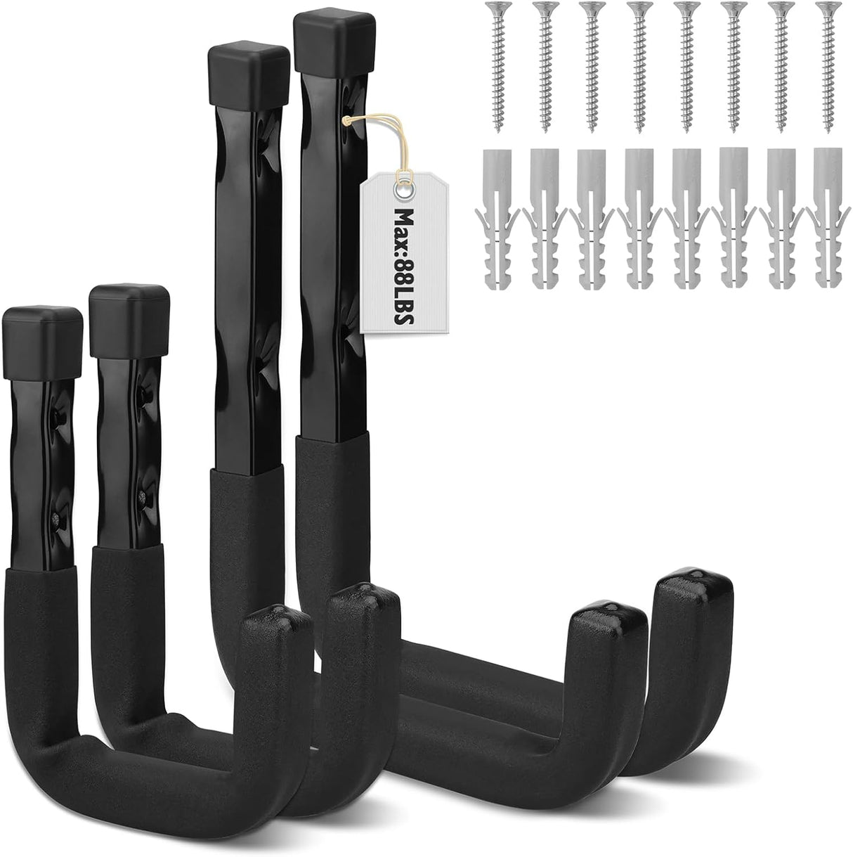 SEDY heavy duty wall mount garage hooks for ladders, bikes, and tools storage