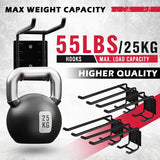 Heavy Duty 4-Piece Garage Storage Hooks, Wall Mount, Non-Slip PVC Coating, Maximum Load Capacity 55LBS/25KG - Set of 4