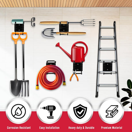 Heavy Duty Garage Storage Hooks, Wall Mount, Non-Slip PVC Coating, Maximum Load Capacity 55LBS/25KG - Set of 2