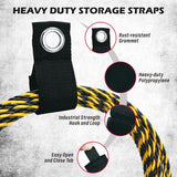 6-Piece Heavy Duty Rafter Hanger Hooks with Extension Straps, Vinyl Coated, Max Load 55LBS, for Garage, Bike, Ladder, and Garden Tool Storage - Black