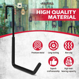 6-Piece Heavy Duty Rafter Hanger Hooks with Extension Straps, Vinyl Coated, Max Load 55LBS, for Garage, Bike, Ladder, and Garden Tool Storage - Black