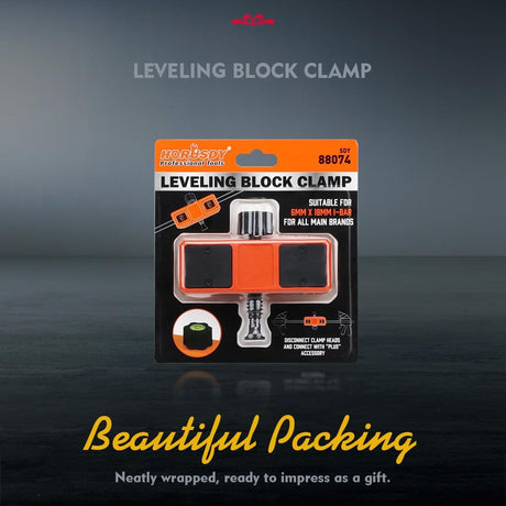 HORUSDY clamp connector with built-in level and adjustable knob, compatible with woodworking bar clamps