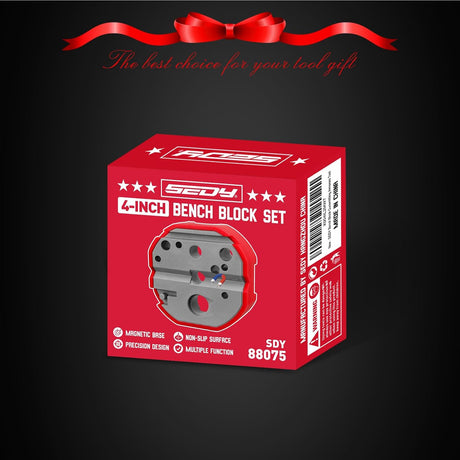 SEDY 4-inch magnetic bench block set with double-sided design for firearm maintenance, gunsmithing, and pin or sight removal