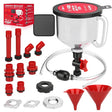 SEDY 22-piece no spill coolant funnel kit with adapters and shut-off valve for clean and precise radiator fluid filling in cars and trucks