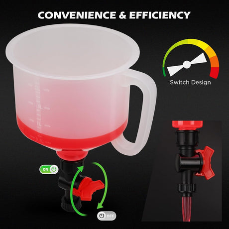 SEDY 22-piece no spill coolant funnel kit with adapters and shut-off valve for clean and precise radiator fluid filling in cars and trucks