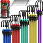 Heavy-duty SEDY bungee cords with strong coated steel hooks and premium elastic latex core, ideal for cargo, camping, and organization