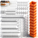 HORUSDY 309 PCS Pegboard Hooks Assortment Kit – 17 Types Heavy Duty Peg Board Hooks & Organizer Accessories – Fits 1/8 & 1/4 Inch Pegboard Durable Metal Wall Hooks for Garage Kitchen Workshop