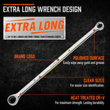 HORUSDY 9-Piece Extra Long Ratcheting Wrench Set, Double Box End Wrench Set with Tool Bag & Box, Metric 8-22mm, CR-V Steel
