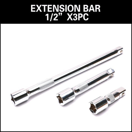 HORUSDY 9-piece chrome-plated socket extension bar set with 1/4", 3/8", 1/2" drive sizes for ratchets and impact wrenches