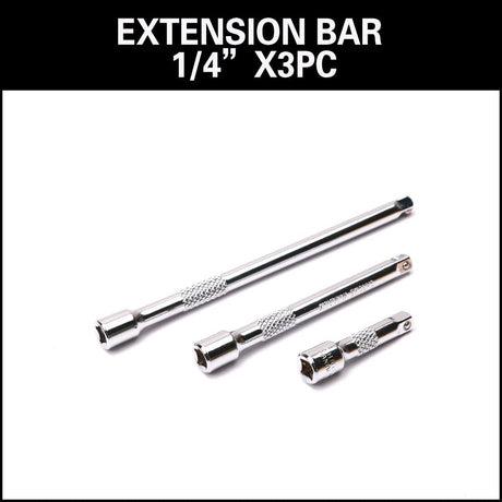 HORUSDY 9-piece chrome-plated socket extension bar set with 1/4", 3/8", 1/2" drive sizes for ratchets and impact wrenches