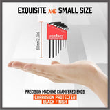 SEDY 7-Piece Mini Hex Key Set - SAE Sizes with Precision Machined Ends and Corrosion-Resistant Black Finish for Durability and Performance
