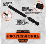 HORUSDY 13-piece magnetic Torx screwdriver bit set with 75mm long S2 steel bits from T5 to T40, compatible with drills and impact drivers for home or industrial use.