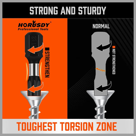 HORUSDY 15-piece Torx screwdriver bit set with S2 steel construction, includes T4–T40 bits and 60mm magnetic bit holder, ideal for precision repair tasks.