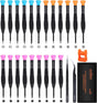 HORUSDY 24-piece precision magnetic screwdriver set with mini Torx, Phillips, and flathead tips, CR-V steel, tweezers, and magnetizer in roll-up case
