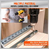 246-piece drill bit set with CR-V, HSS, and carbon steel bits for wood, metal, masonry, and plastic with portable black toolbox