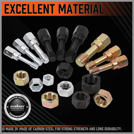 HORUSDY 48-piece rethreading tool set with SAE and metric taps, dies, thread files, and storage case