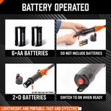 HORUSDY battery-operated liquid transfer pump with flexible hose and 2.2 gallons per minute suction for gas, water, and non-corrosive fluids