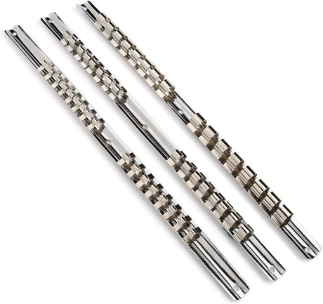 Stainless Steel Socket Organizer Rail with 14 Slots for Easy Storage – Rust-Free and Durable Construction