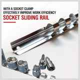 Stainless Steel Socket Organizer Rail with 14 Slots for Easy Storage – Rust-Free and Durable Construction