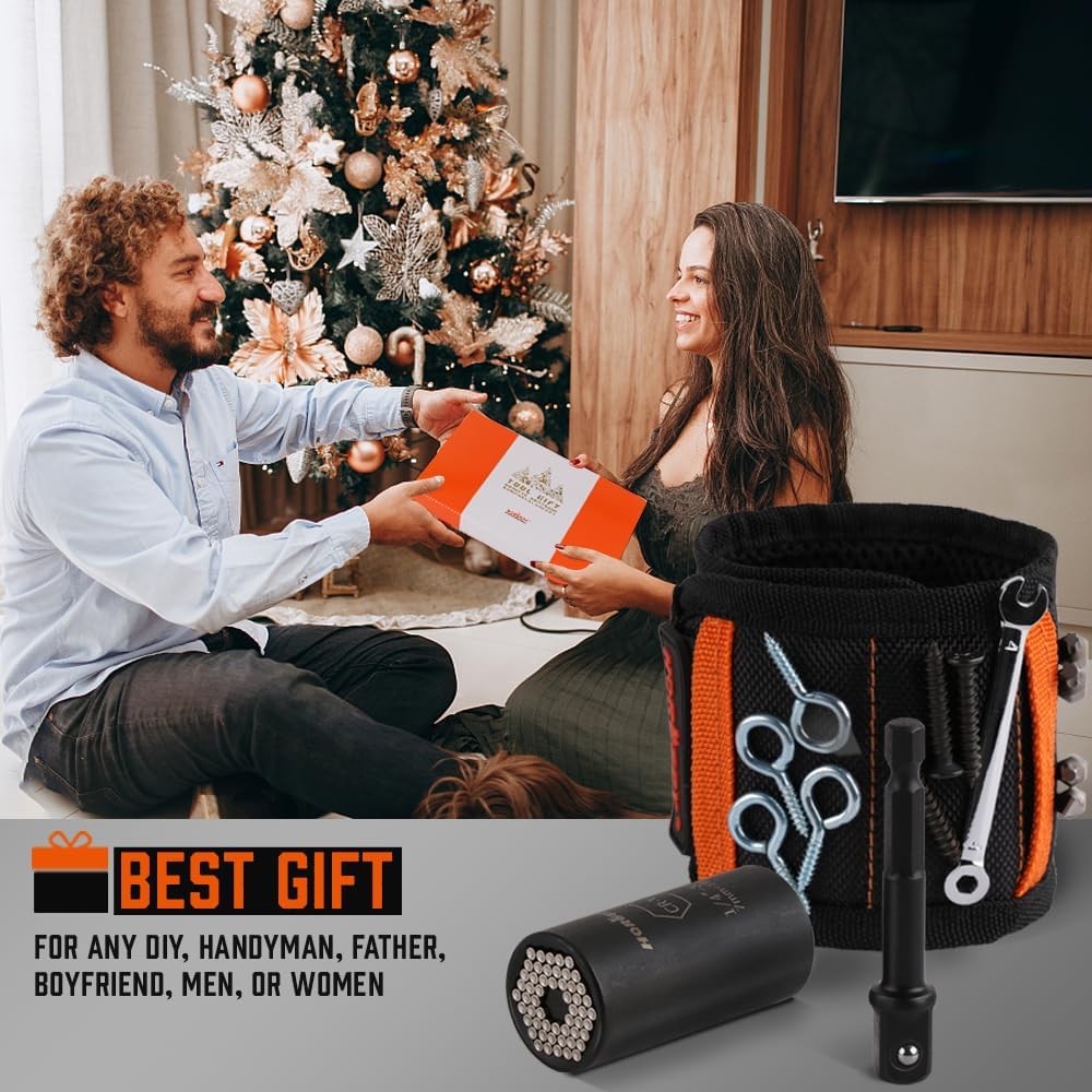 HORUSDY magnetic wristband and universal socket tool gift set for men and women DIY and home improvement