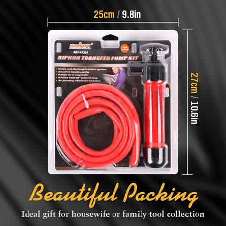 HORUSDY Multi-Use Manual Hand Pump Kit for Air and Liquid Transfer, Emergency Refueling, and Tire Inflation