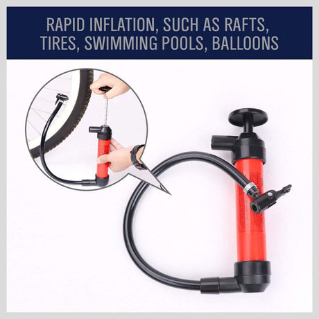 HORUSDY Multi-Use Manual Hand Pump Kit for Air and Liquid Transfer, Emergency Refueling, and Tire Inflation