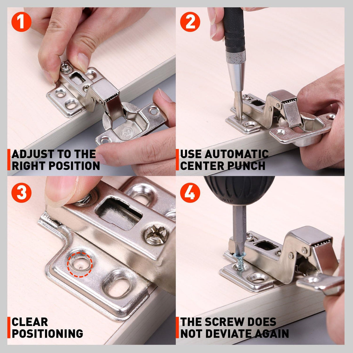 HORUSDY automatic center punch set with adjustable spring tension, ideal for precise marking on metal, glass, tile, and wood surfaces