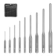 SEDY 9-Piece Roll Pin Punch Set – Precision-Machined Hardened Steel Pin Punches with Knurled Grip, 6-Inch Length for Maximum Leverage, Includes Canvas Pouch, Ideal for Gunsmithing and Mechanical Use