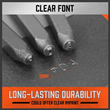 HORUSDY 3mm number and letter metal stamp set for marking metal, leather, jewelry, with upgraded storage case