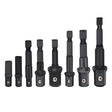 HORUSDY 8-Piece 1/4" Hex Shank Socket Adapter Set for Drill and Impact Driver – Includes 1/4", 3/8", 1/2" Square Drive Extensions with Weatherproof Coating and Anti-Drop Ball Design for Vehicle, Construction, and Home Maintenance