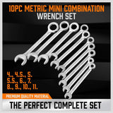HORUSDY 20-piece mini combination wrench set with metric and SAE sizes, compact storage pouches and carabiner, perfect for tight spaces and DIY repairs