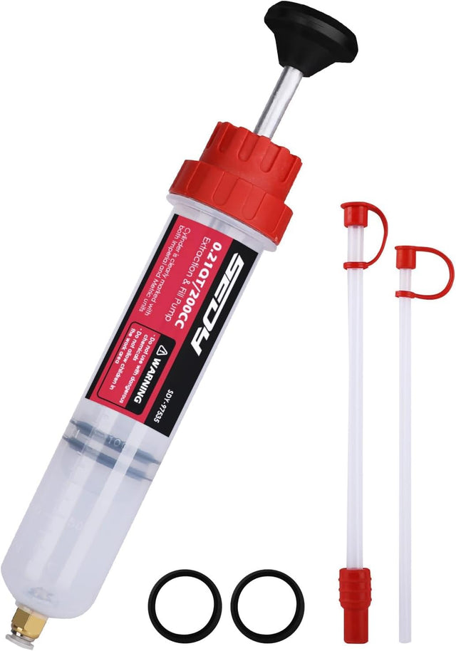 SEDY 200cc Oil Extraction & Fill Pump with Auto-Locking Tube and Precision Scale for Car Fluid Transfer