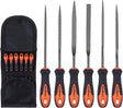 Mini needle file set with rubber handles for precision filing on metal, wood, and plastic by HORUSDY