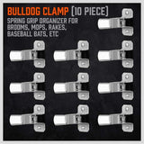 HORUSDY spring-loaded bulldog clamps for tool storage, garage, and garden organization