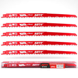 SEDY 12-inch pruning reciprocating saw blades for wood cutting, 5TPI HCS construction, compatible with all major brands