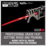 SEDY 12-inch pruning reciprocating saw blades for wood cutting, 5TPI HCS construction, compatible with all major brands