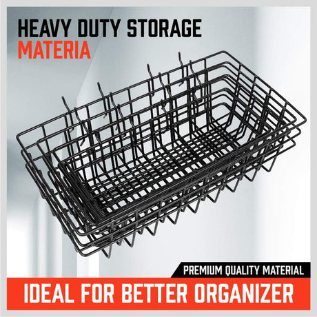 HORUSDY metal pegboard baskets for garage tool storage organization