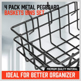 HORUSDY metal pegboard baskets for garage tool storage organization