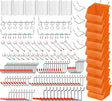 Pegboard hook assortment kit with bins, peg locks, and various tool hanging options for wall-mounted storage