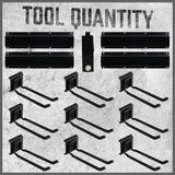 HORUSDY 14PCS adjustable heavy duty wall mount garage tool storage hook rack with steel rail system
