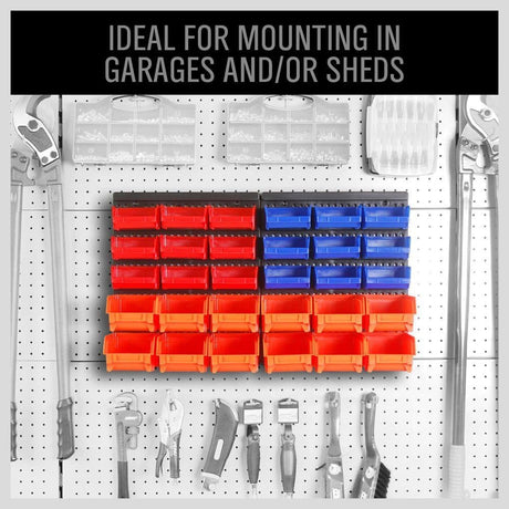 HORUSDY 30-Bin Wall Organizer Rack for Garage & Workshop
