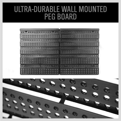 SEDY 30-bin wall mounted parts rack with pegboard panel, assorted color-coded storage bins, ideal for garage, workshop, and tool room organization