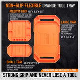 Horusdy 3PC Large Non-Slip Flexible Tool Tray | Tool Organizer Holder | Tool Storage Gift for Men
