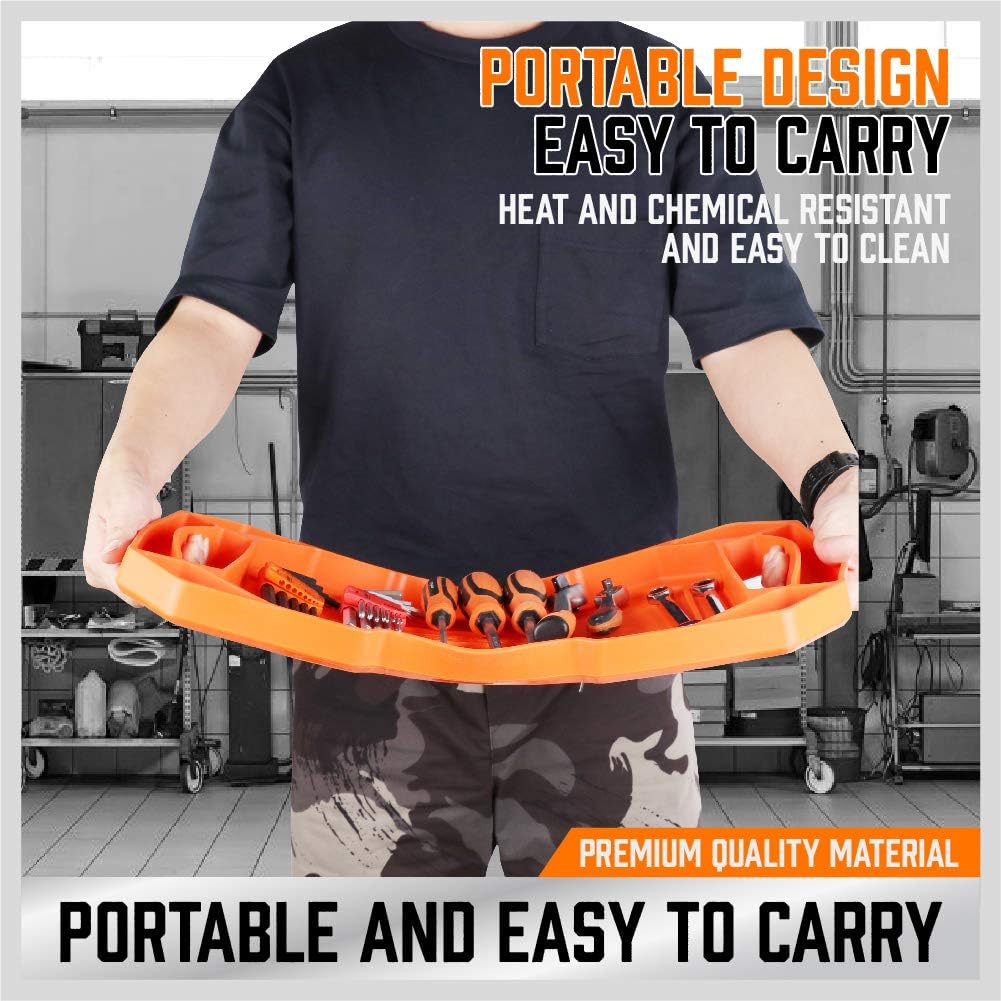 Horusdy 3PC Large Non-Slip Flexible Tool Tray | Tool Organizer Holder | Tool Storage Gift for Men